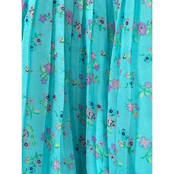 Girls Nannette Blue / Green Summer Dress Size 6 - Picture 2 of 8